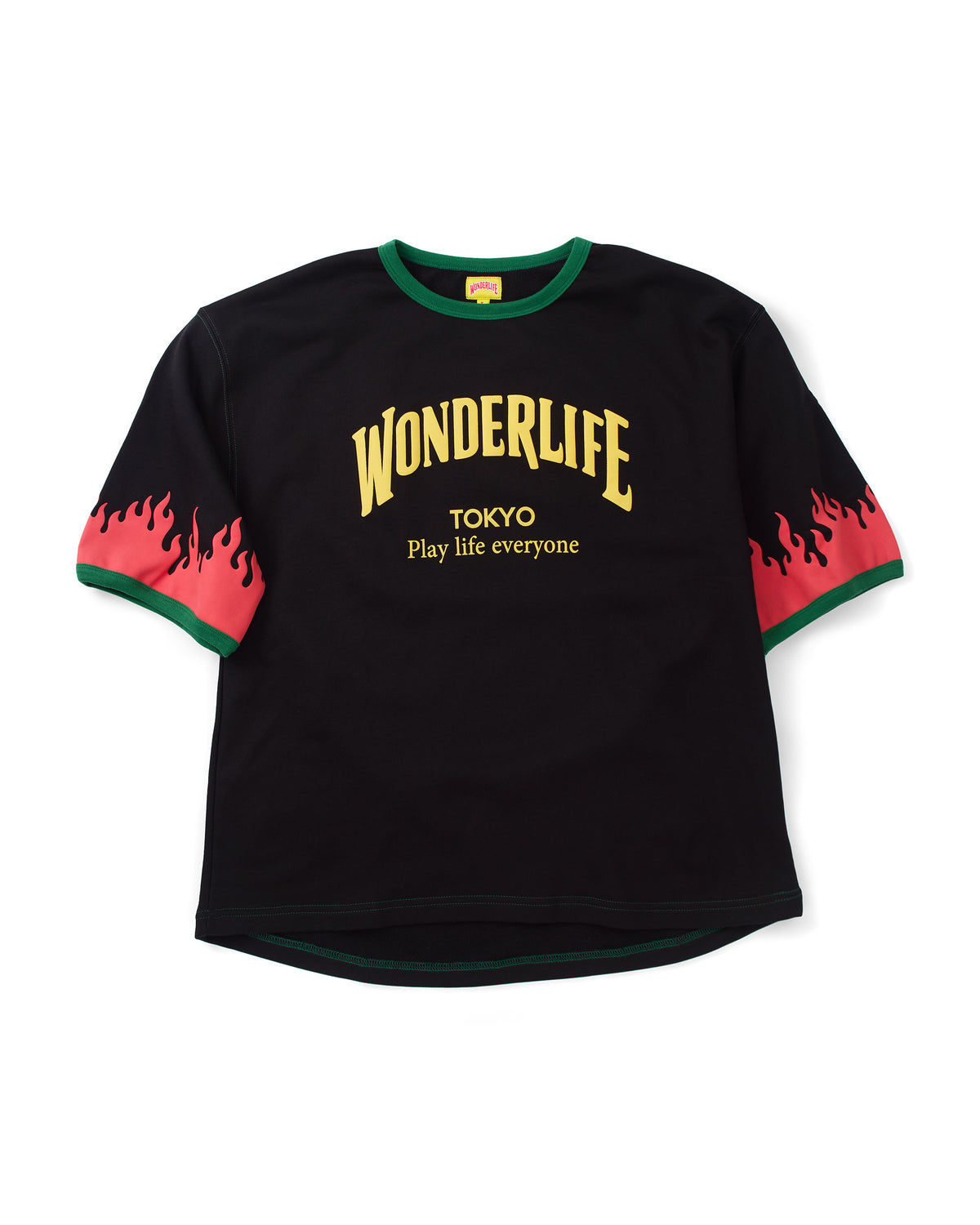 WONDER new logo T-shirt F(Black × Rasta)