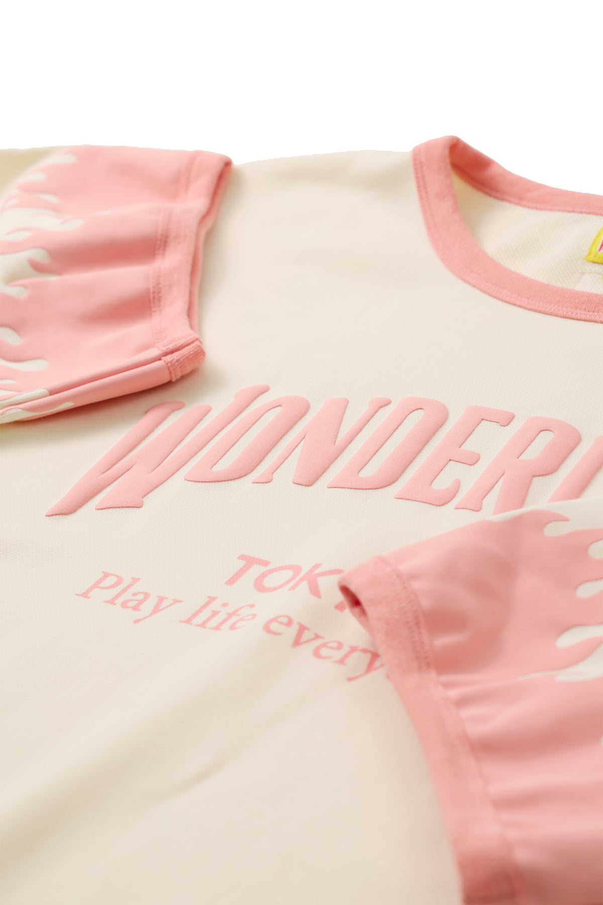 WONDER new logo T-shirt F(Ecru × Coral)