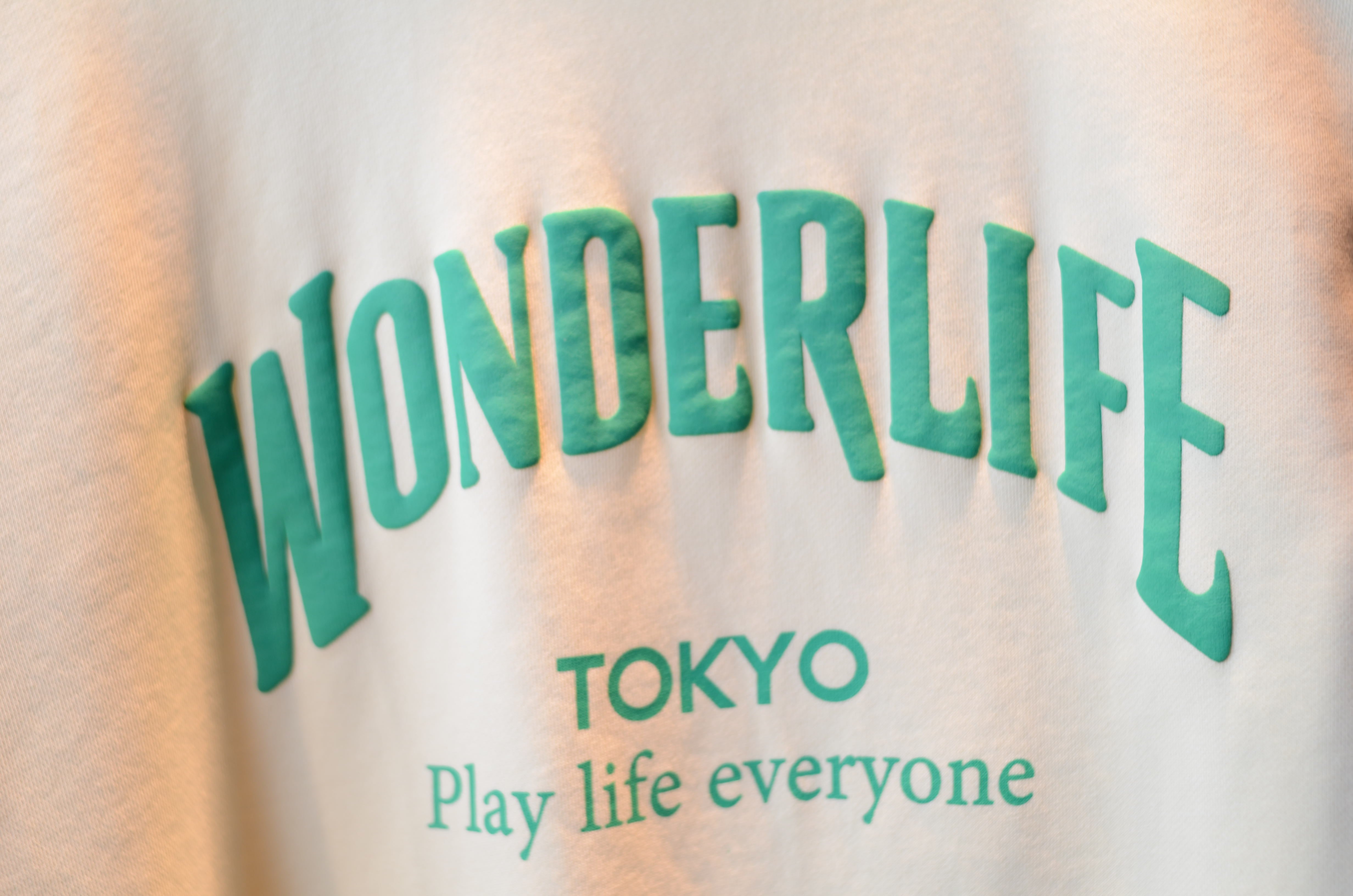WONDER new logo T-shirt(クリーム×エメラルド)