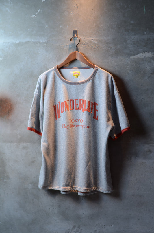 WONDER new logo T-shirt（グレー×ヴァーミリオン）