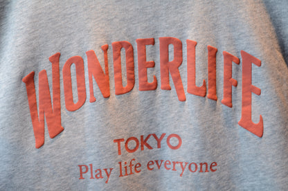 WONDER new logo T-shirt（グレー×ヴァーミリオン）