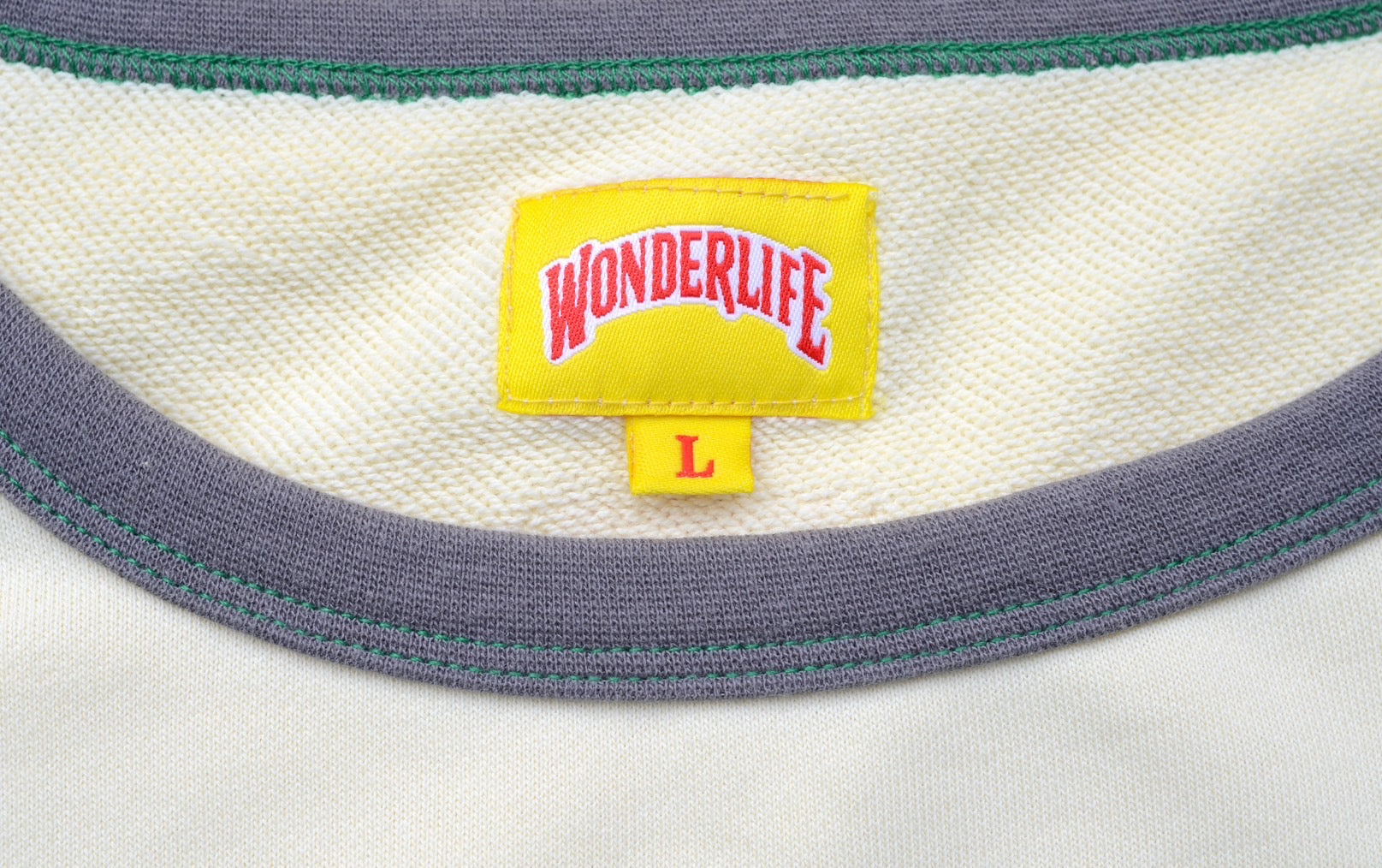 WONDER new logo T-shirt（クリーム×エメラルド）